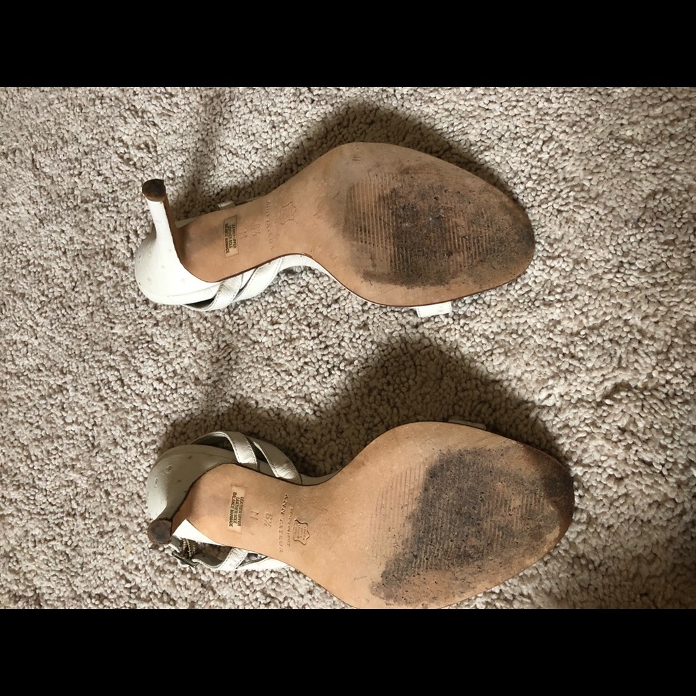 Ann Taylor off white ostrich print sandals - Picture 2 of 5